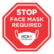 Stop Face Mask Required Wall Decals 12" x 12" Octagon
